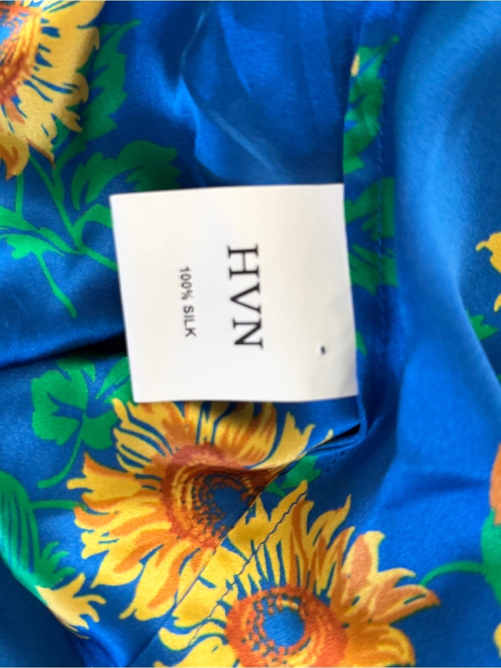 HVN Maria Dress in Blue Sunflower - Picture 8 of 8